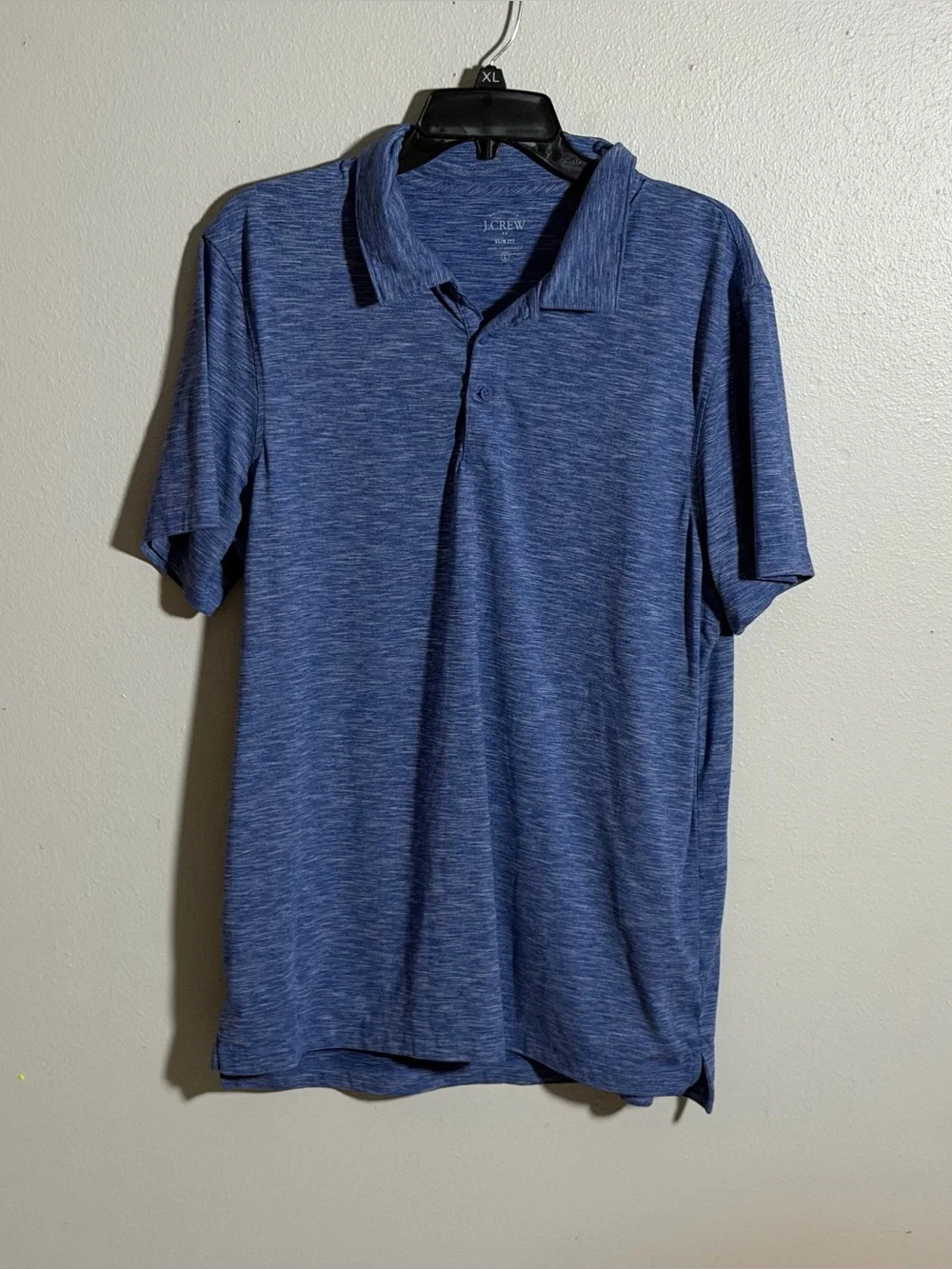 J. Crew Men’s‎ Slim Fit Modern Lightweight Preppy Blue Heathered Polo Shirt L